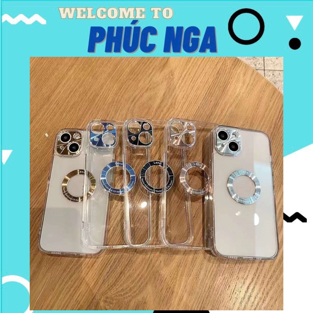 Ốp Điện Thoại Acrylic Trong Suốt Viền Kim Loại Sang Trọng Chống Rơi Cho IP 7 8 PLUS X XS MAX 11 12 13 PRO MAX