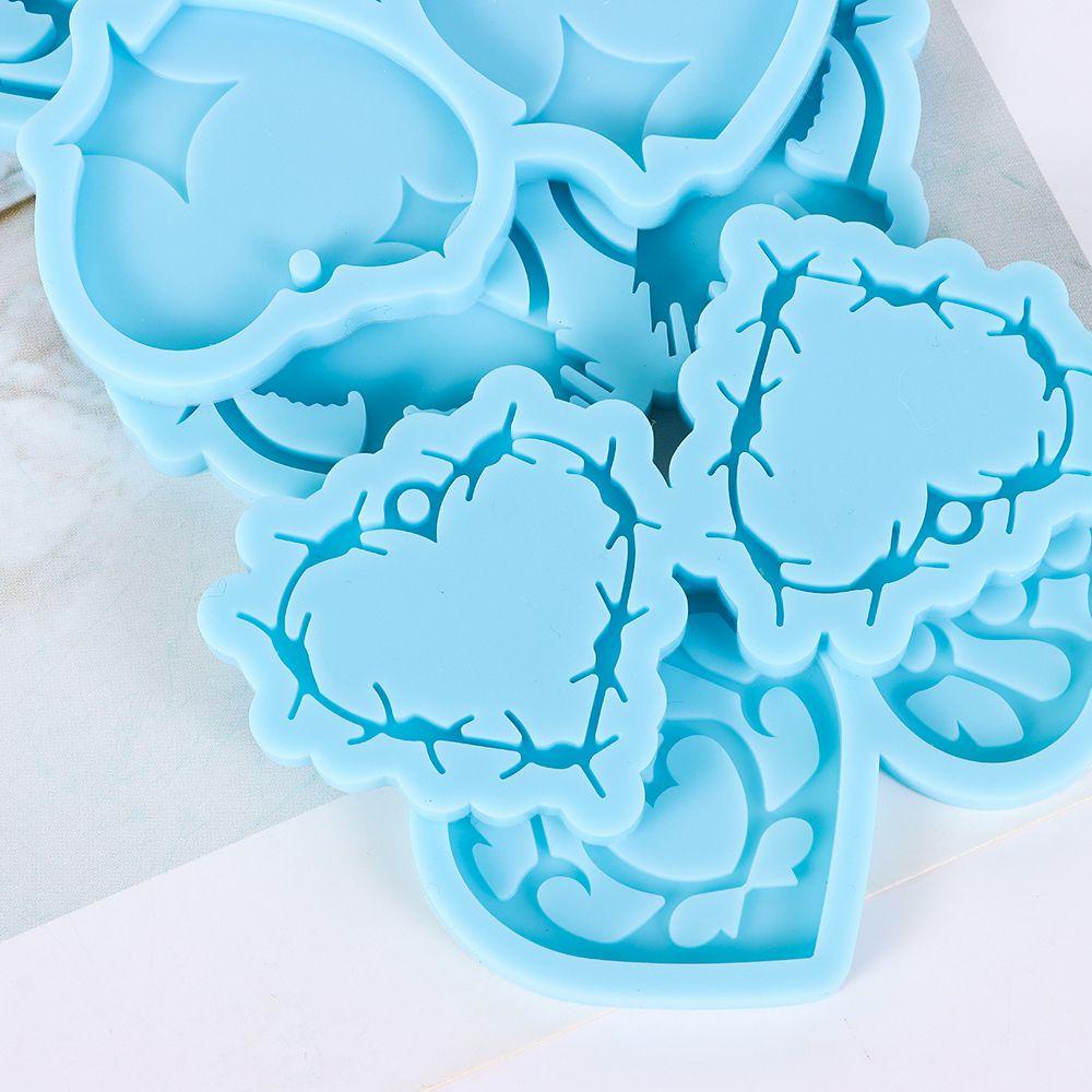 .Khuôn Silicone Làm Bông Tai Resin UV Hình Trái Tim
