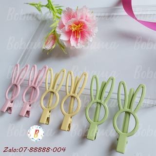 Kẹp tóc tai thỏ màu kẹo ngọt dễ thương