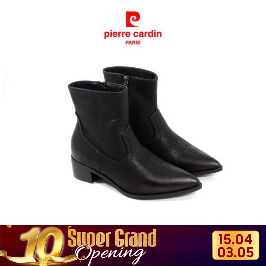 [NEW ARRIVAL] Giày Boots Nữ Chilly, Chất liệu Da PU, Khóa cạnh, Độ cao 5cm, Cổ cao 20cm Pierre Cardin - PCWFWSF 155