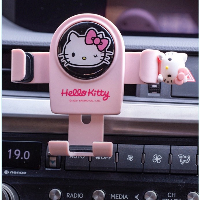 Giá đỡ điện thoại XIAODUOJIAJU gắn lỗ thông gió ô tô xoay 360 độ hình mèo kitty dễ thương