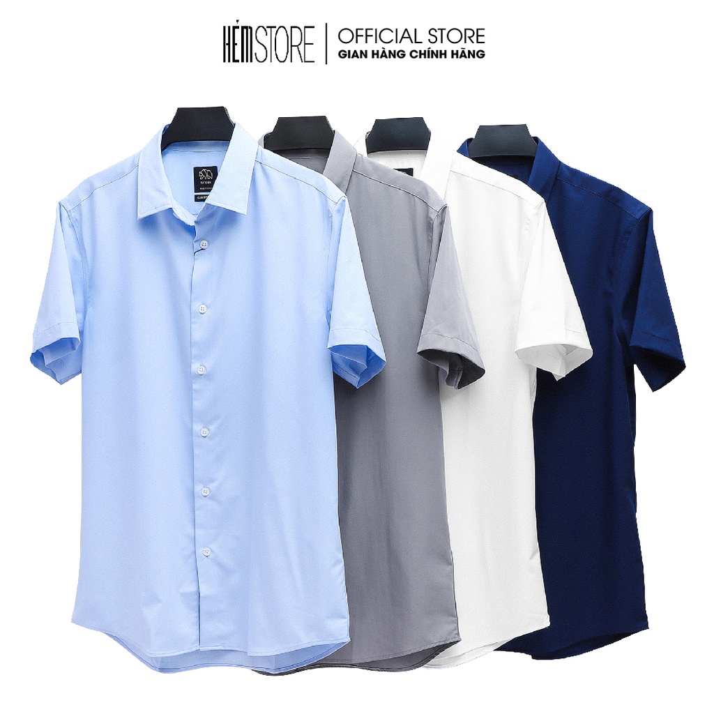 |Hẻm Store| Áo sơ mi nam Satoshi SASM49 ngắn tay chất cotton from slimfit thoải mái trơn, nhiều màu | BigBuy360 - bigbuy360.vn