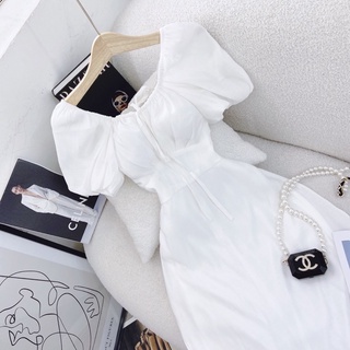 Đầm maxi trắng tay bồng (Fani) #1