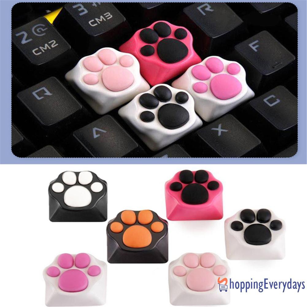 【sv】 3D Silicone Cat Paw Pad Aluminum Alloy Base Keycap for Mechanical Keyboards