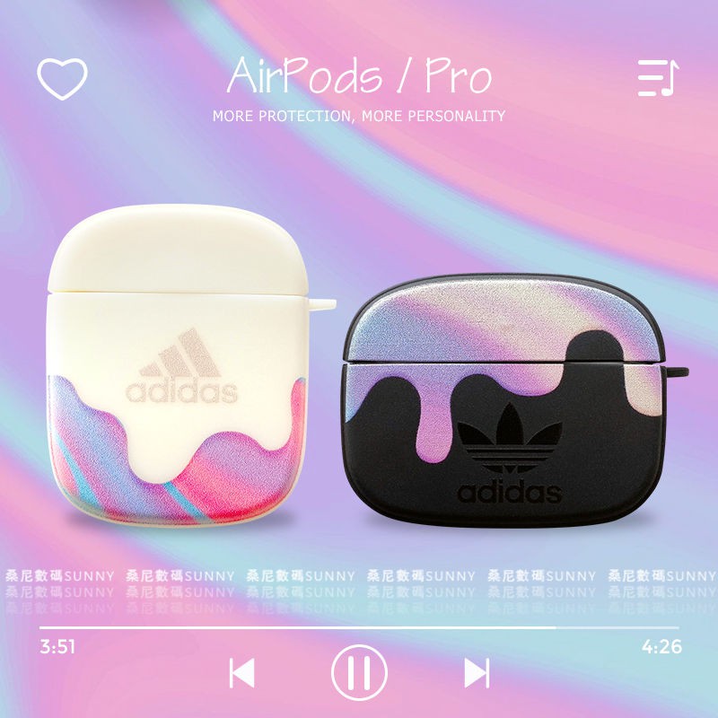 Vỏ Bảo Vệ Hộp Sạc Tai Nghe Airpods Pro Không Dây Chất Liệu Silicon Họa Tiết Adidas Màu Nước