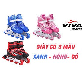 Giày Patin Trẻ Em Phát Sáng VIVA Xanh Dương size L,M