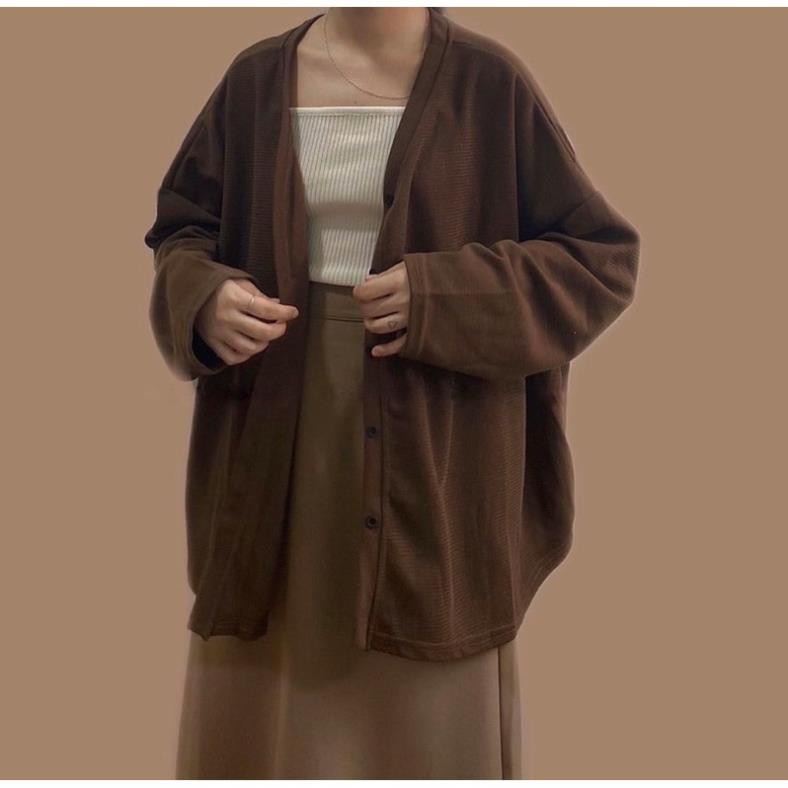 [HÀNG CAO CÂP] Áo Khoác Nỉ Cardigan Hàn Trơn Form Rộng Ulzzang (Ảnh thật) | BigBuy360 - bigbuy360.vn