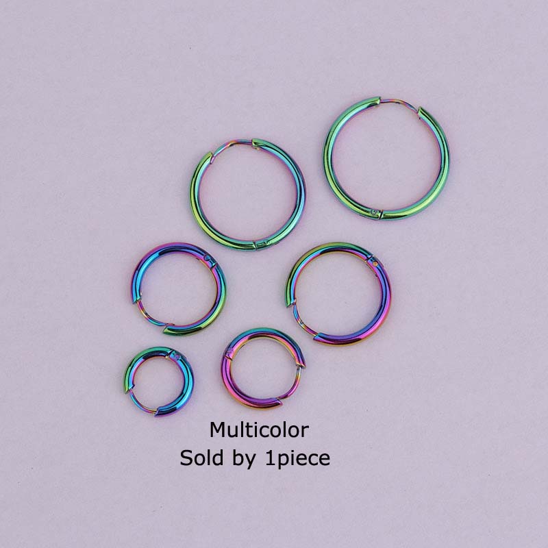 Set khuyên tai phong cách hip hop bằng thép không gỉ 6-18mm
