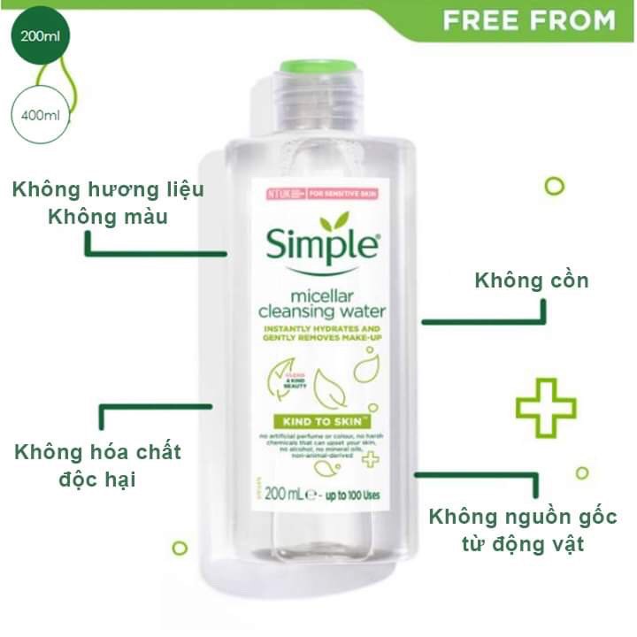 Nước Tẩy Trang Simple Micellar Cleansing Water 200ml | BigBuy360 - bigbuy360.vn