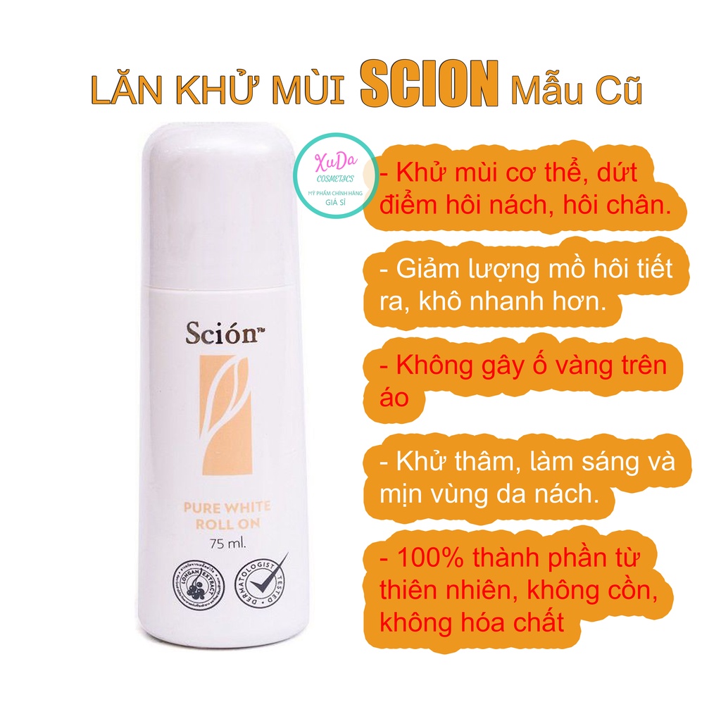 Lăn khử mùi scion mùi hôi chân hôi nách sáng da giảm thâm nách nam nữ mẫu cũ Pure White Roll On 75ml chính hãng Nuskin