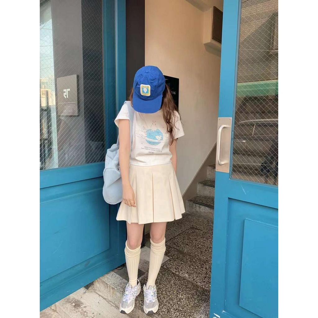 Áo Thun Cotton Mỏng Vừa Vặn Ngắn Tay In Hình Thỏ Phong Cách Mới 64219