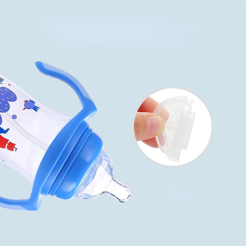 Bình Sữa Thủy Tinh Dung Tích 180ml Có Ống Hút Chống Đầy Hơi Tiện Dụng Cho Bé Sơ Sinh