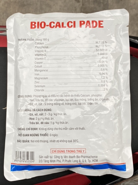 500G | BIO-CALCI PADE bổ sung canxi cho vật nuôi