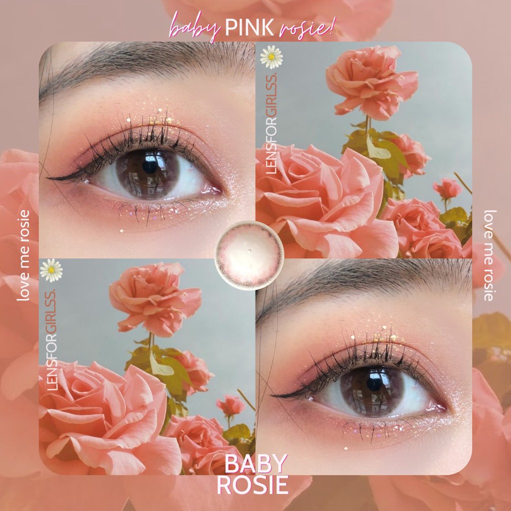 Kính áp tròng hồng BABY ROSIE PINK - Made in Korea | HSD 3-6 tháng | Lens cận
