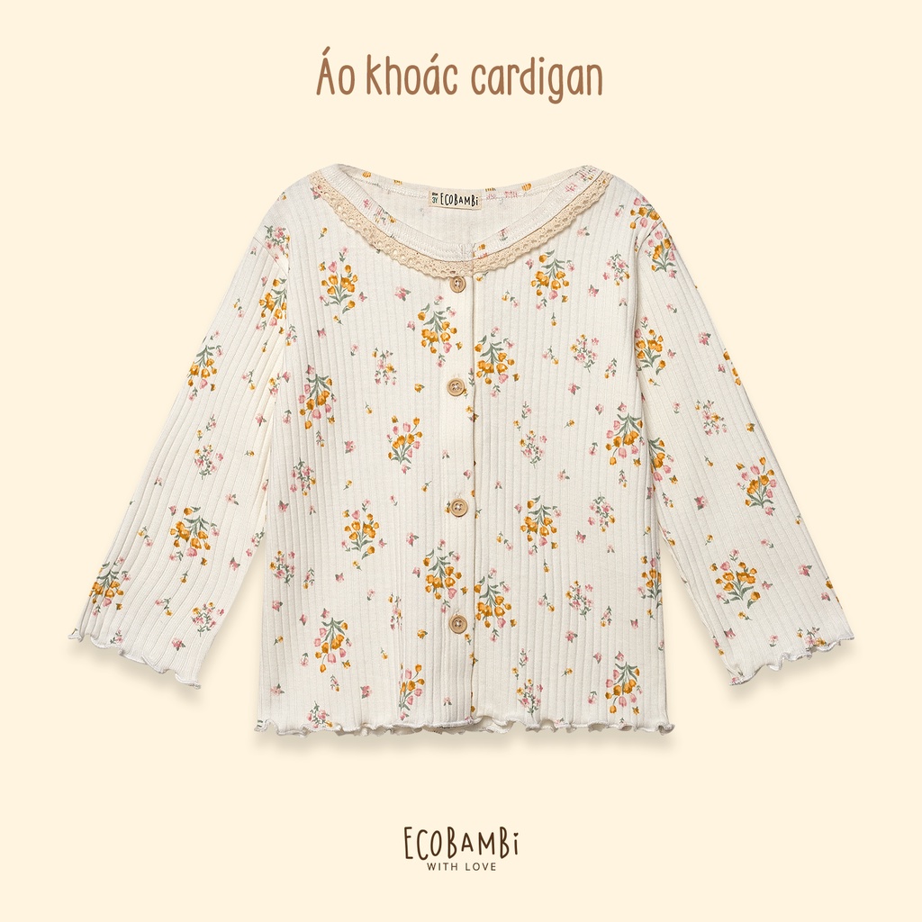 Áo khoác Cardigan tay dài bé gái ECOBAMBI