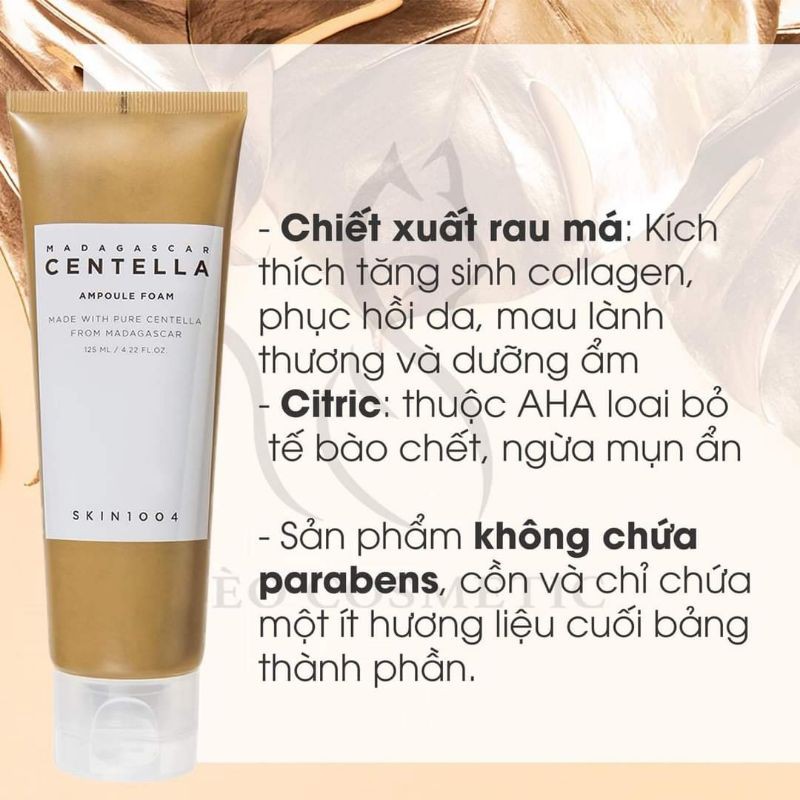 Sữa Rửa Mặt Rau Má SKIN1004 SKIN1004 Madagascar Centella Ampoule Foam Cho Da Nhạy Cảm 125ml