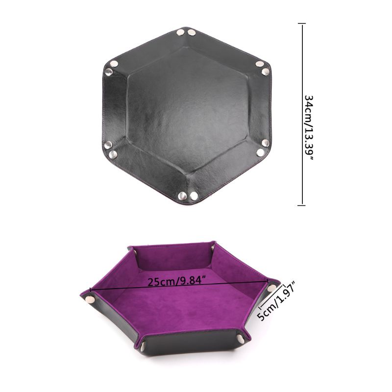 Khay Da PU Hình Lục Giác / Vuông Đựng Tiền Xu Có Thể Gấp Gọn Tiện Dụng