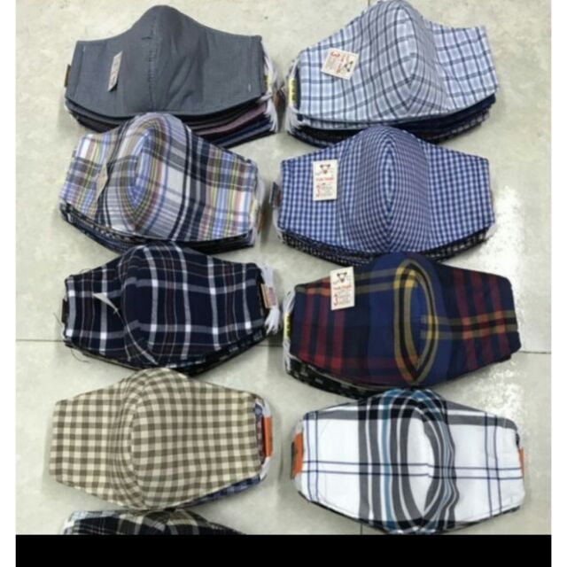 Combo 10 khẩu trang vải sọc cao cấp