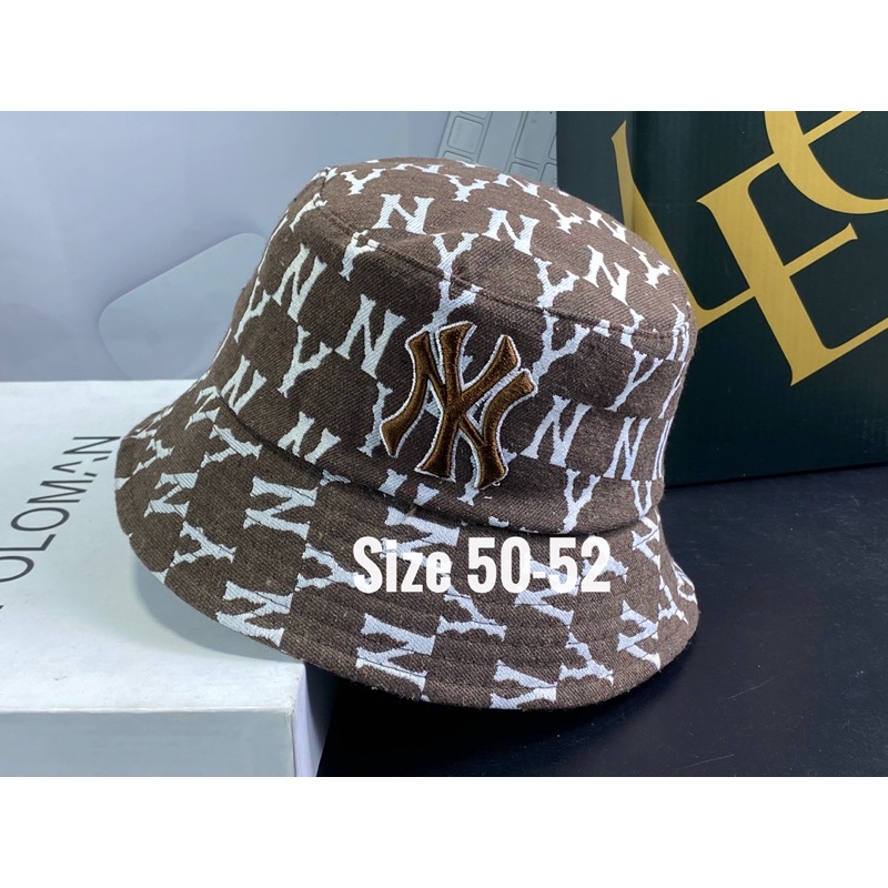 Nón bucket em bé size 50-52 - mũ vành vải bố dệt 3d thêu N.Y 3tuôi đến 5tuổi