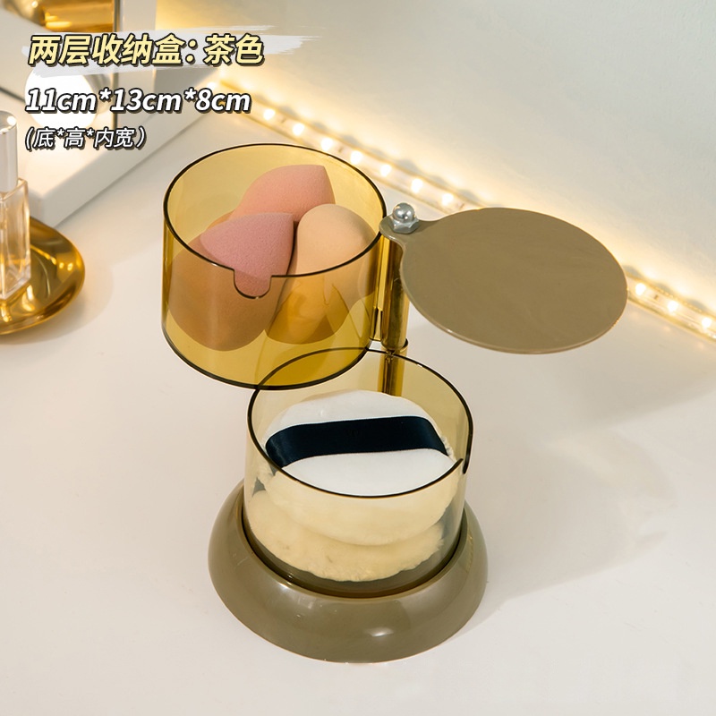 Kệ Đựng Đồ Trang Điểm Nhiều Tầng Dạng Xoay Chống Bụi Thoáng Khí