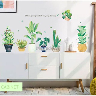 Decal chậu cây xanh A141