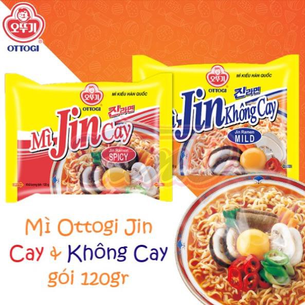 (2 loại) Mì Ottogi Jin Cay & Không Cay gói 120gr