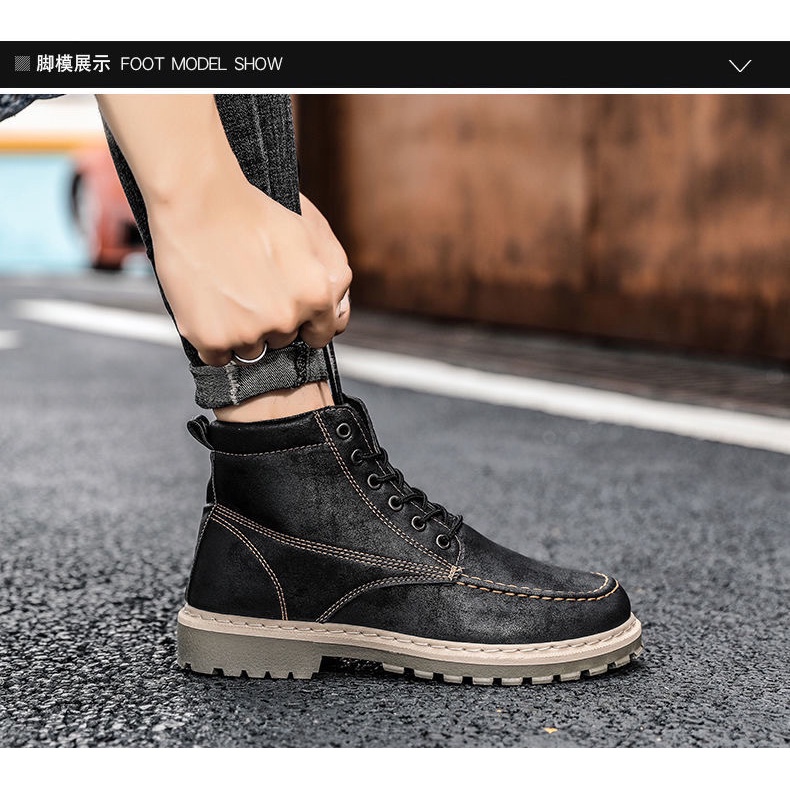 [ VIDEO THẬT] Giày COMBAT BOOTS ,Giày bốt nam bốt cổ cao kiểu dáng trẻ trung năng động đế cao da mềm đi rất êm chân -Q52