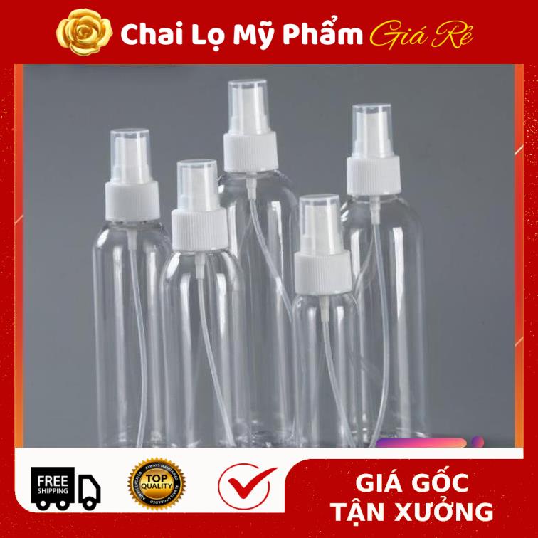 Chai Xịt Phun Sương ❤ RẺ VÔ ĐỊCH ❤ Chai nhựa pet xịt phun sương 150ml,200ml,250ml , chai lọ chiết mỹ phẩm .