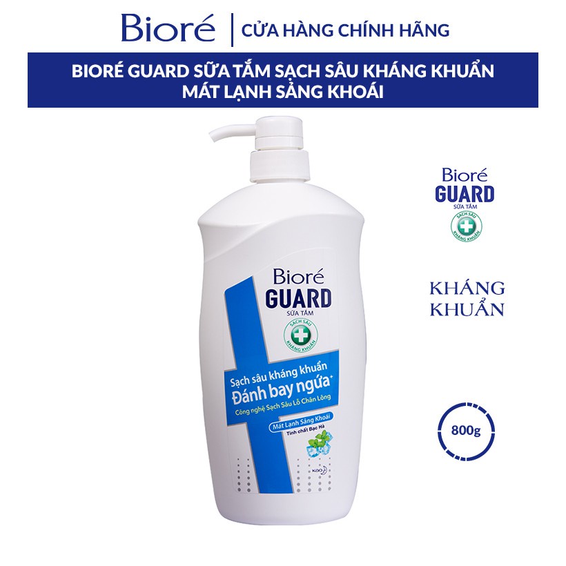 [Mã FMCGKAO52 giảm 8% đơn 250k] Bioré Sữa Tắm Sạch Sâu Kháng Khuẩn Guard – Mát Lạnh Sảng Khoái 800g