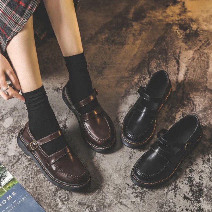 Giày búp bê lolita đế 3 cm mũi tròn cực xinh G064