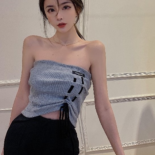 Áo Dệt Kim Hai Dây Dáng Ngắn Thời Trang Mùa Hè Dành Cho Nữ