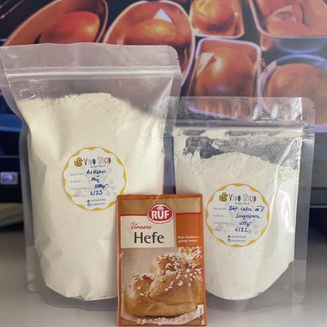 Set nguyên liệu làm bánh mì phô mai tan chảy, bánh mì chà bông tan chảy [có clip dạy làm bánh]