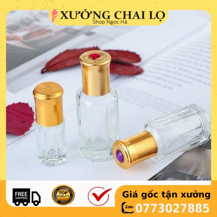 [GIÁ RẺ NHẤT] Lọ Chiết Nước Hoa Dubai ❤ [3ml,6ml] Vỏ lọ bi lăn Ruby rỗng đựng dầu thơm , phụ kiện du lịch