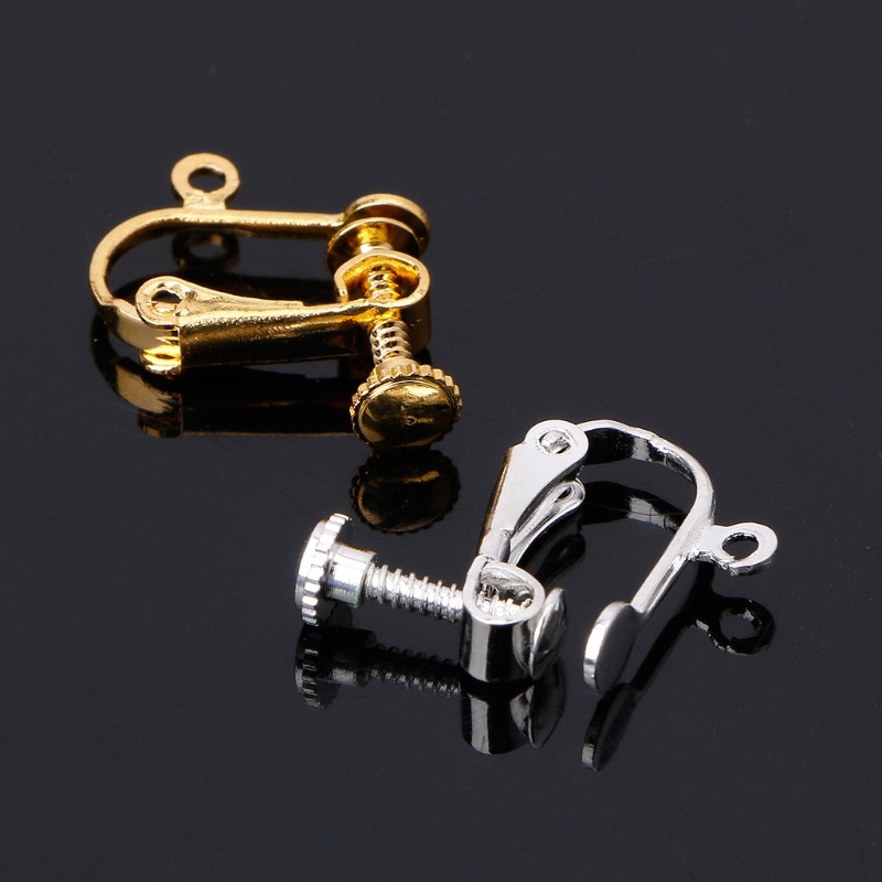 Kẹp bông tai không cần bấm lỗ bằng đồng thau dùng để làm trang sức DIY