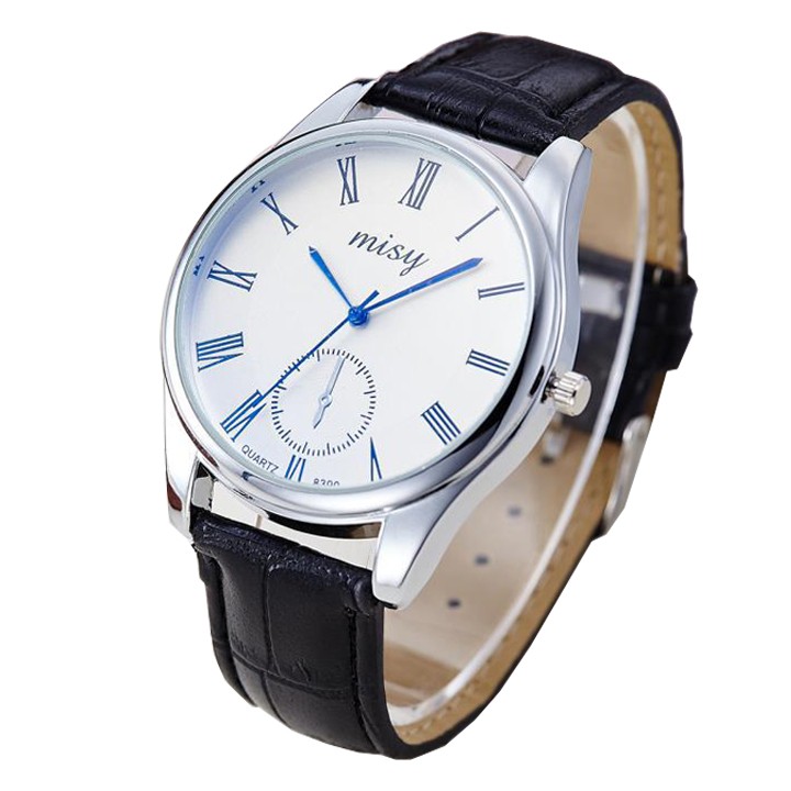 Đồng hồ nam/nữ Misy kim xanh dây da thời trang SP290 (Nhiều màu)