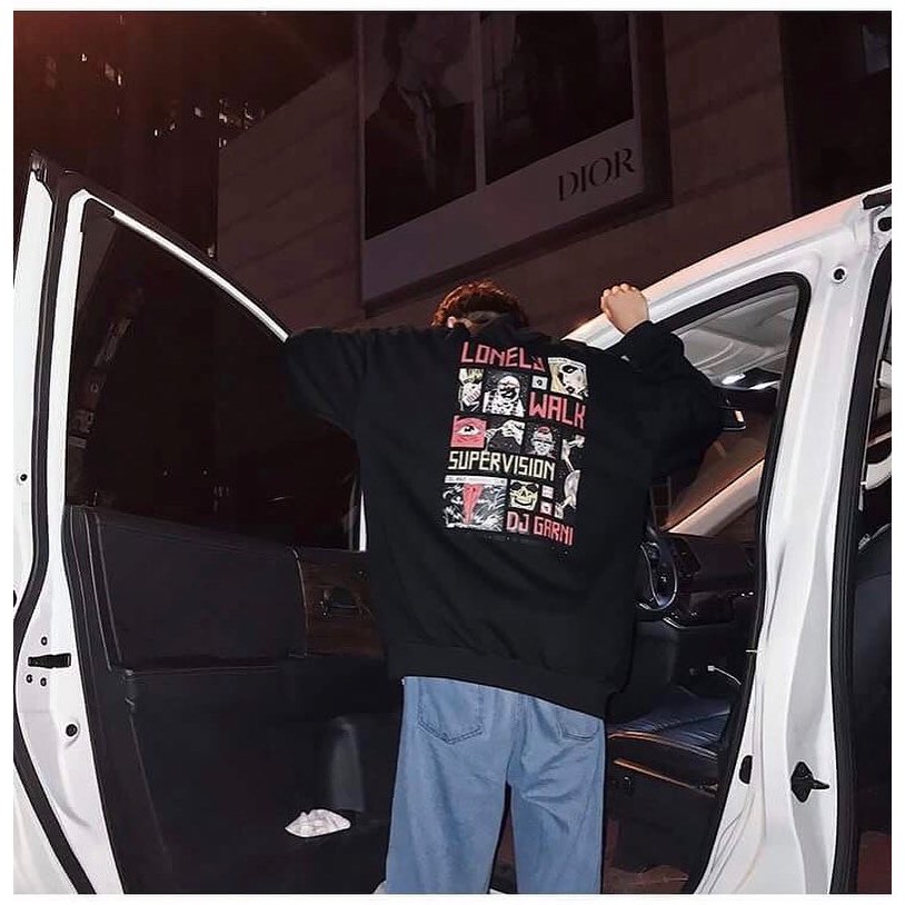 Áo Sweater SUPERVISION Đen UNISEX | BigBuy360 - bigbuy360.vn