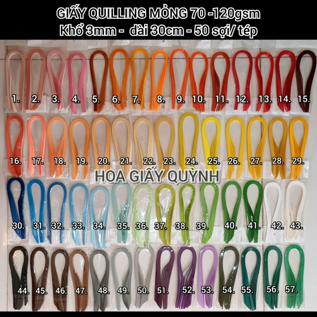 GIẤY QUILLING MỎNG 70-120gsm