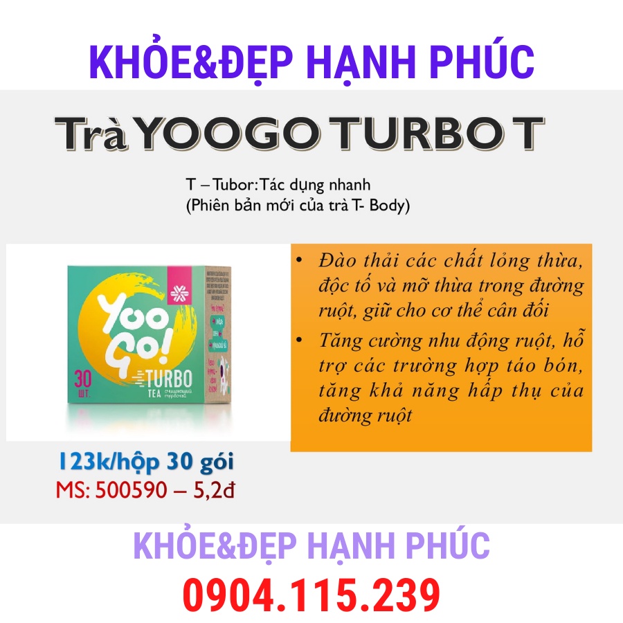 [Mẫu mới] Trà Yoo go Turbo Tea Body T Siberian Health ( 30 túi/hộp ) Date T1/2023