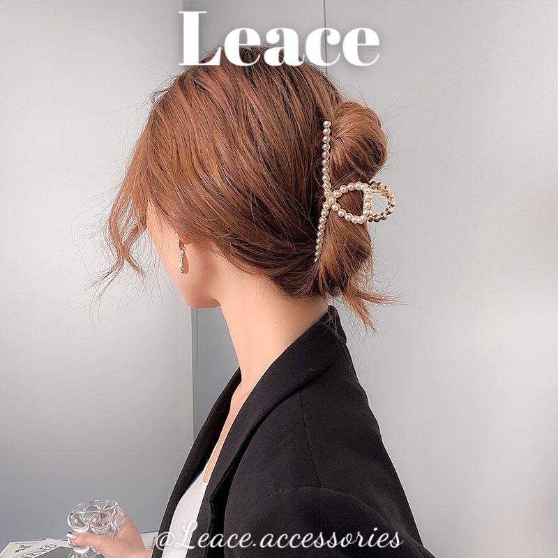 Kẹp tóc, cặp tóc càng cua đính đá hạt trai loại xịn thời trang Hàn Quốc HDC073-075 Leace.accessories
