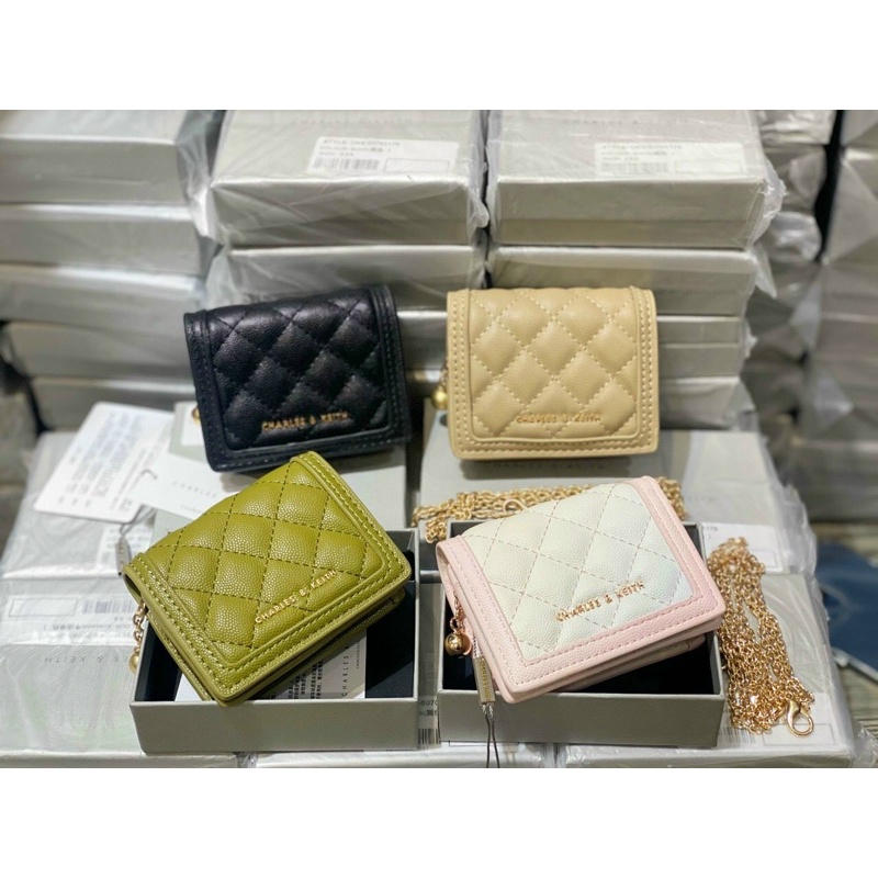 Túi Ví Cnk đeo chéo Mini trám da hạt bao nét fullbox size 10