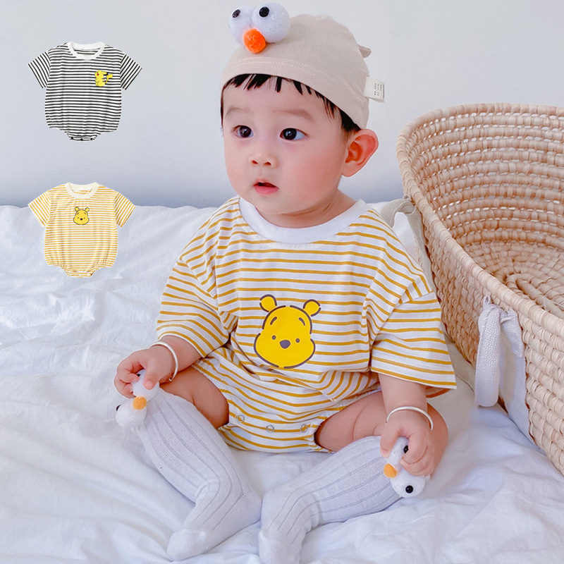 Áo Liền Quần Vải Cotton Hoạ Tiết Hoạt Hình Xinh Xắn Dành Cho Trẻ Sơ Sinh