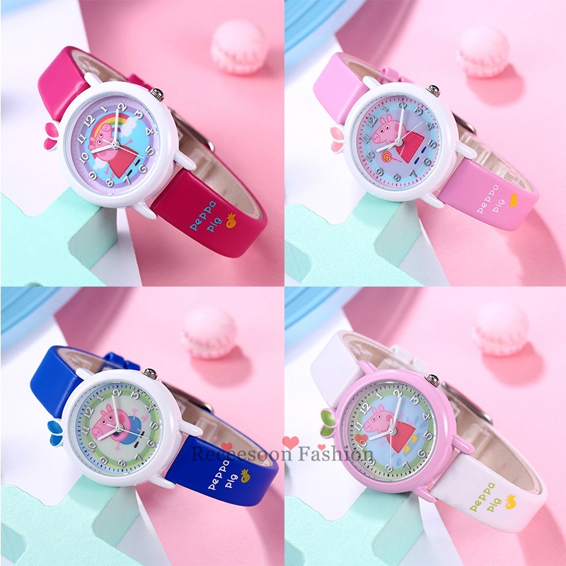 Đồng hồ đeo tay kiểu hoạt hình heo Peppa dành cho bé