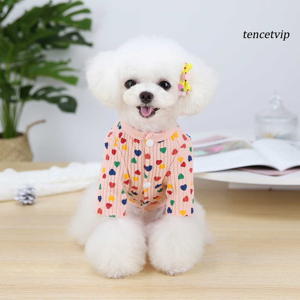Áo cardigan in hình trái tim dễ thương thân thiện với làn da dành cho cún cưng