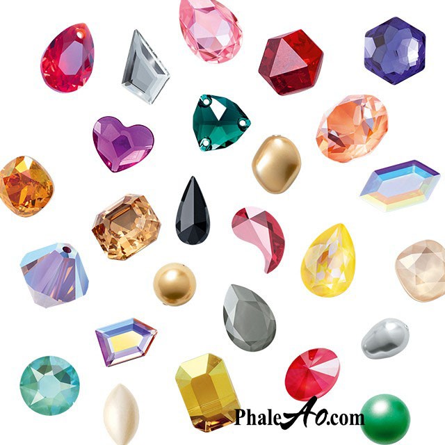 Pha lê SWAROVSKI, Hạt nón 4,6ly 5328 xilion bead 001AB, Tặng dây xỏ - PhaleAo