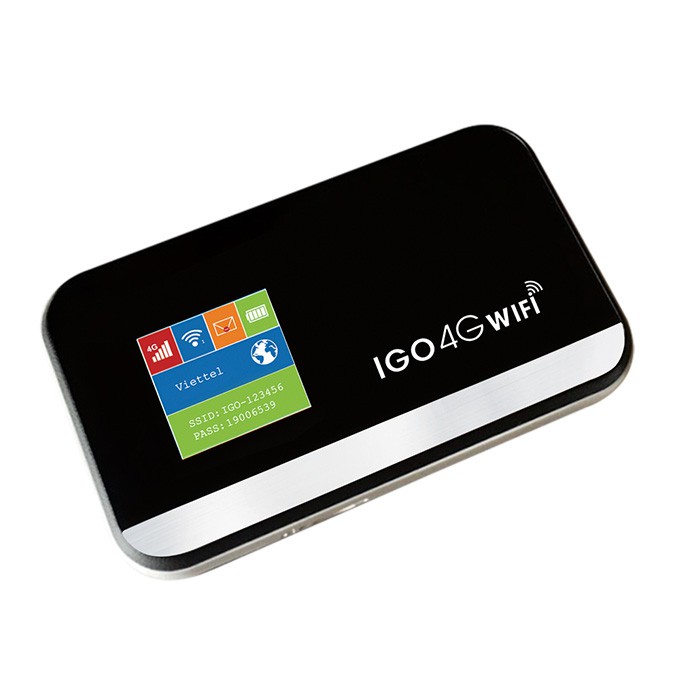 Bộ phát wifi 4G IGO A368, Download 150 Mbps, PIN 3000 Mah