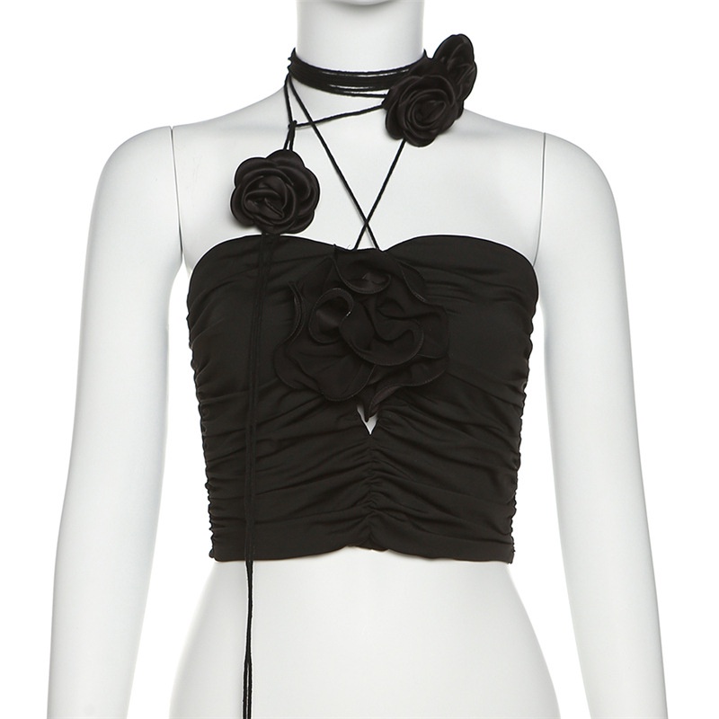 DUNEA Áo Hai Dây Họa Tiết Hoa Thời Trang Cho Nữ