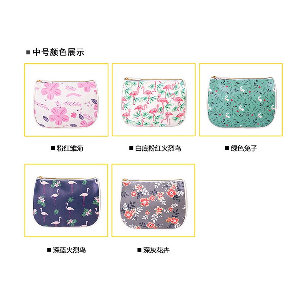 PU waterproof travel cosmetic bag with lovely print