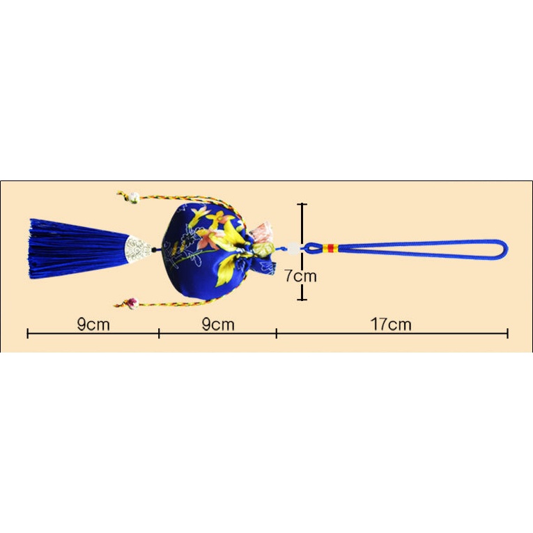 Túi thơm thảo mộc xua muỗi ô tô, cài áo cho bé, treo túi xách, treo tủ quần áo Bách Niên Long Thị, phong cách cổ trang