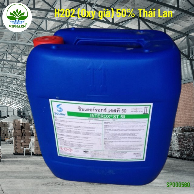 Oxy già H2O2 50% Thái Lan, Điêu chế chất Khử trùng, Tẩy rửa, Xử lý nước (Can 35 kg)