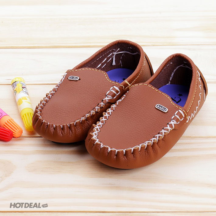 Giày lười da tổng hợp cho bé trai từ 1-3 tuổi (Màu trắng)